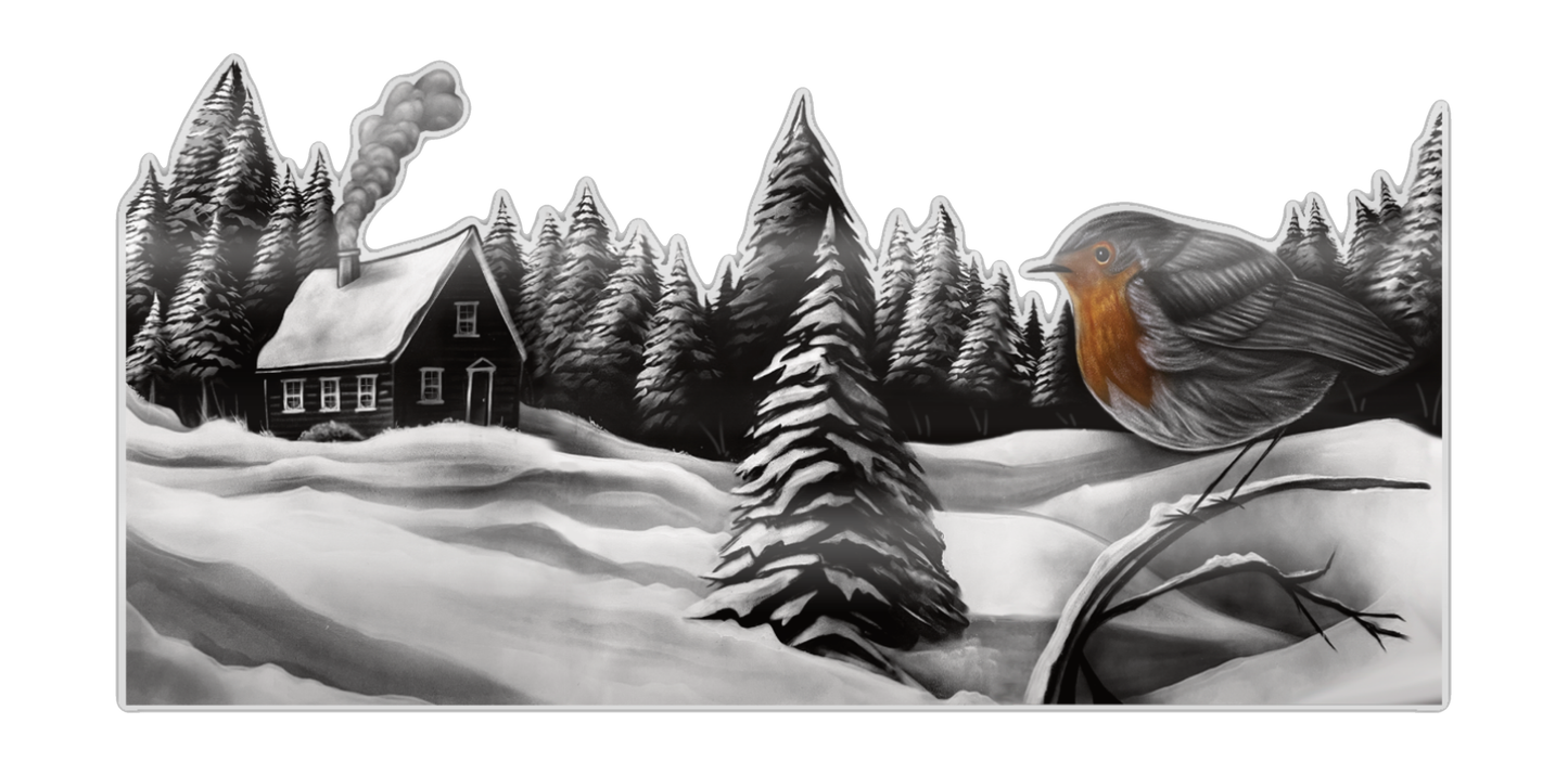 Landscape 1 Monochrome Festive Window Sticker