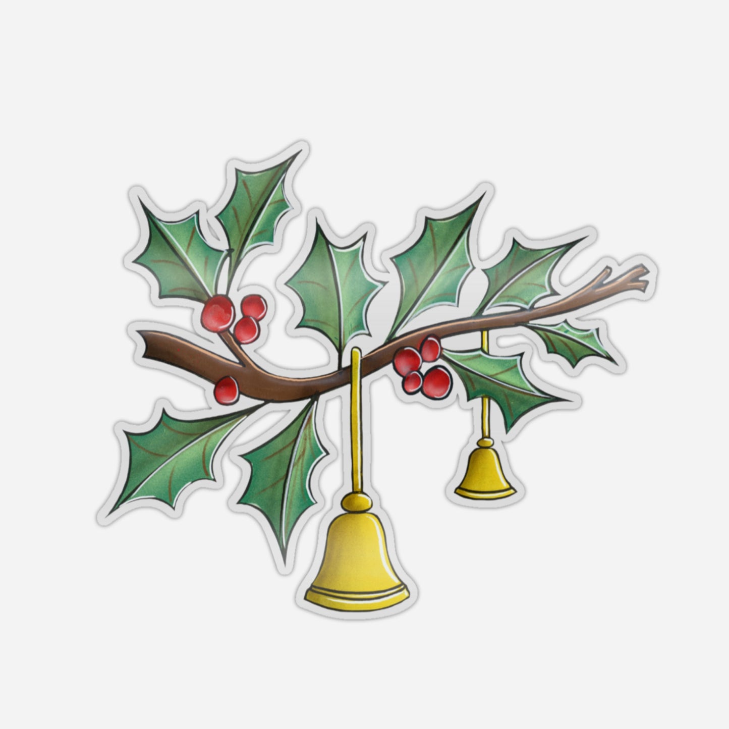 Holly Bells Festive Window Sticker