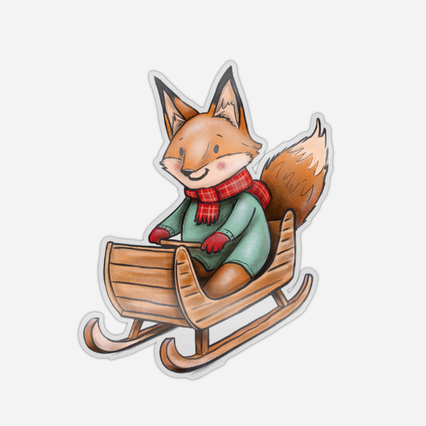 Fox Festive Window Sticker