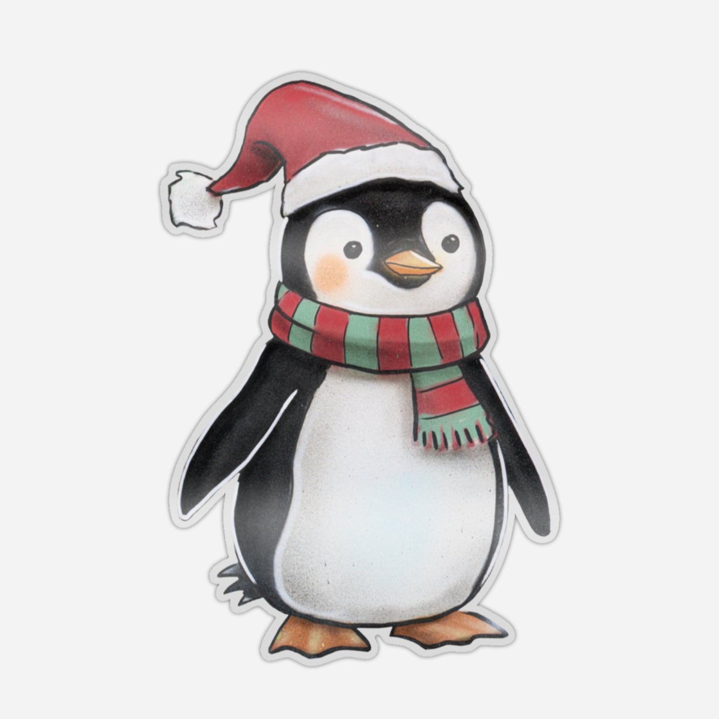 Penguin Festive Window Sticker