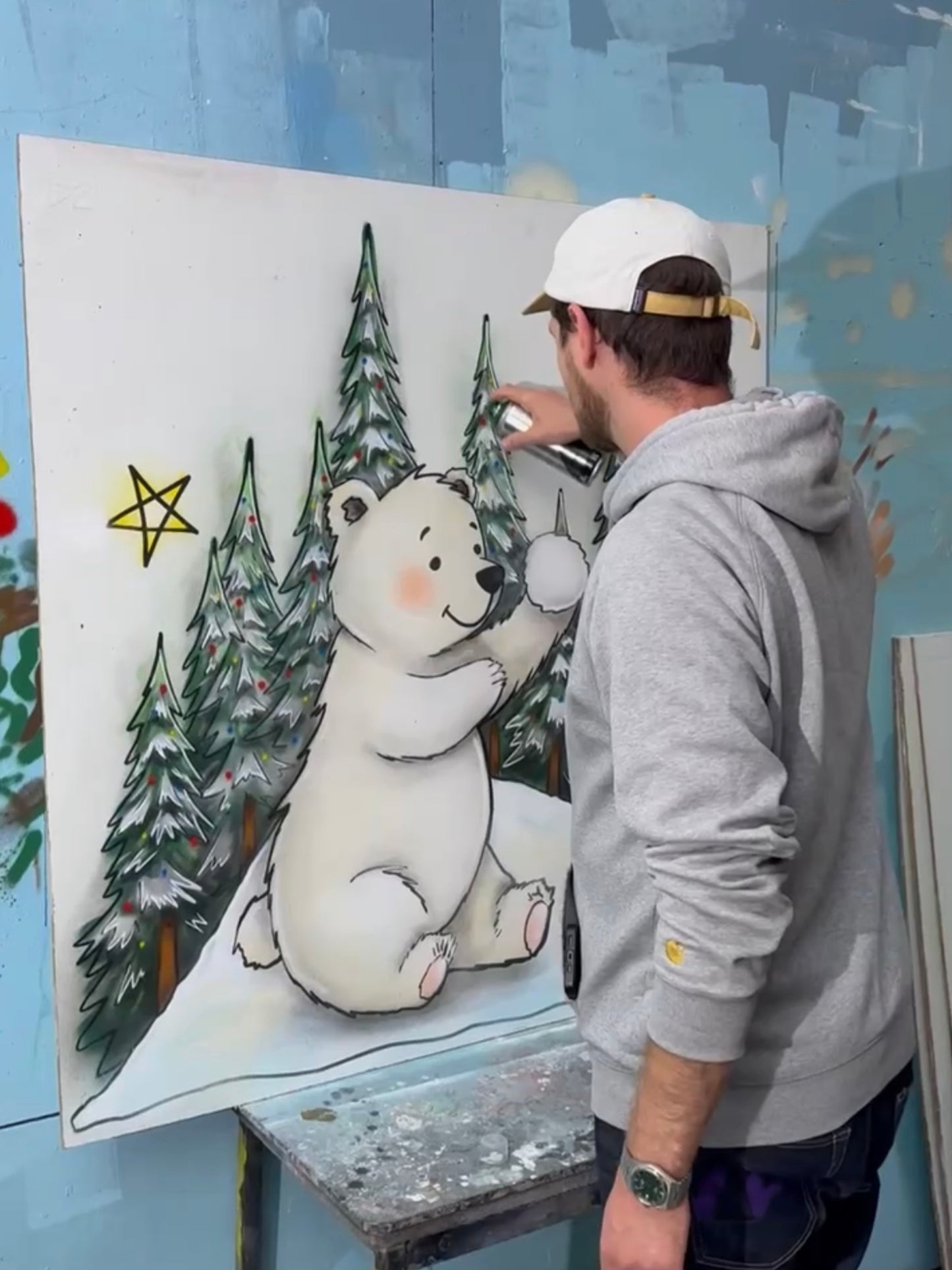 Polar Bear Festive Window Sticker