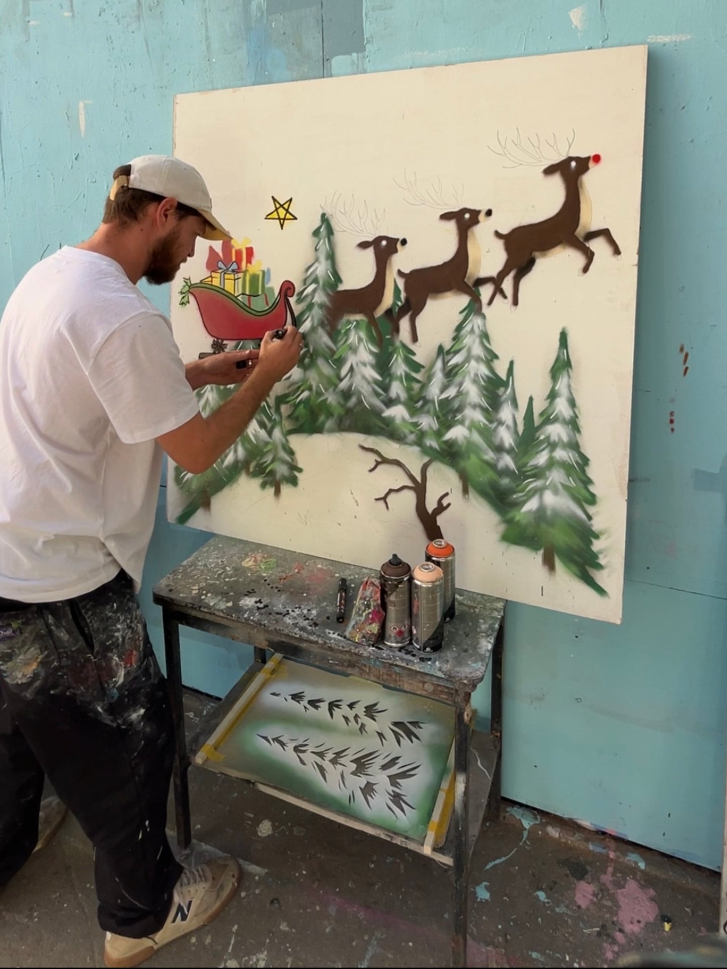 Reindeers Festive Window Sticker