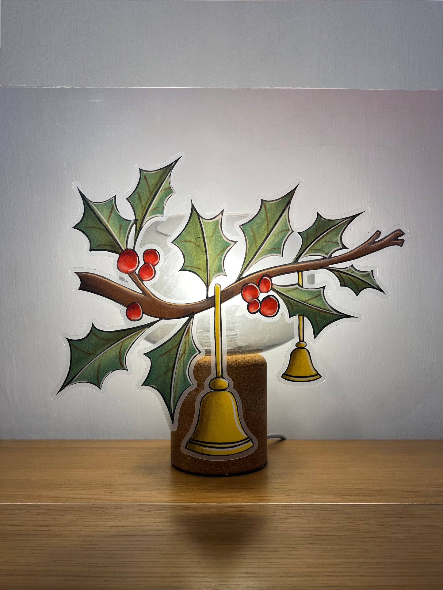 Holly Bells Festive Window Sticker