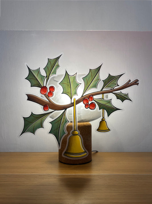 Holly Bells Festive Window Sticker